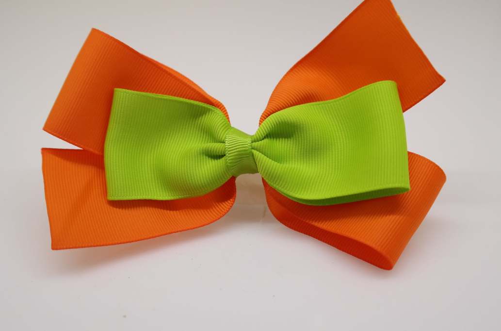 Emma inspired hair Bow with colors  Classical Green, Russet Orange